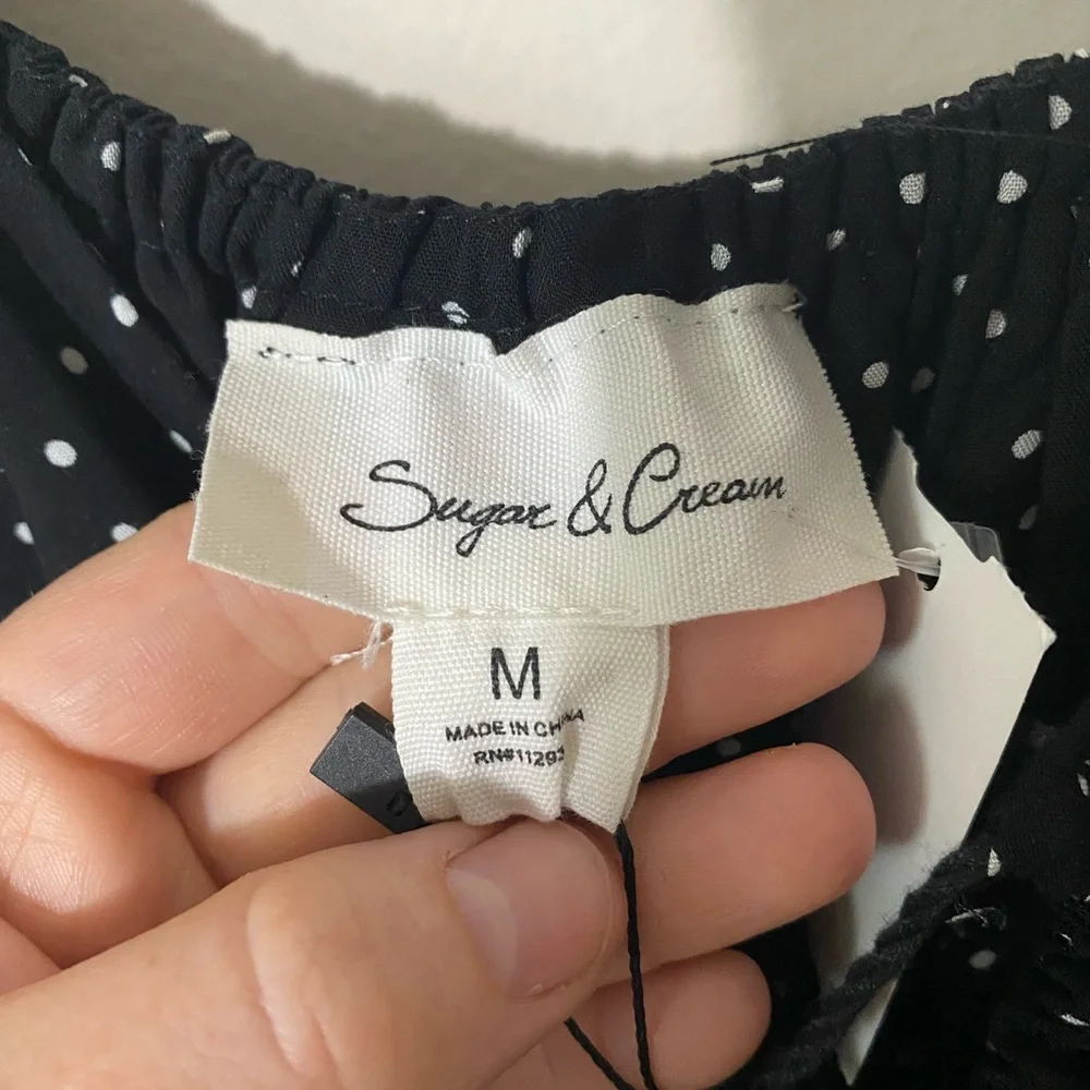 Sugar & Cream Black & White Polka Dot Dress M - Picture 5 of 5